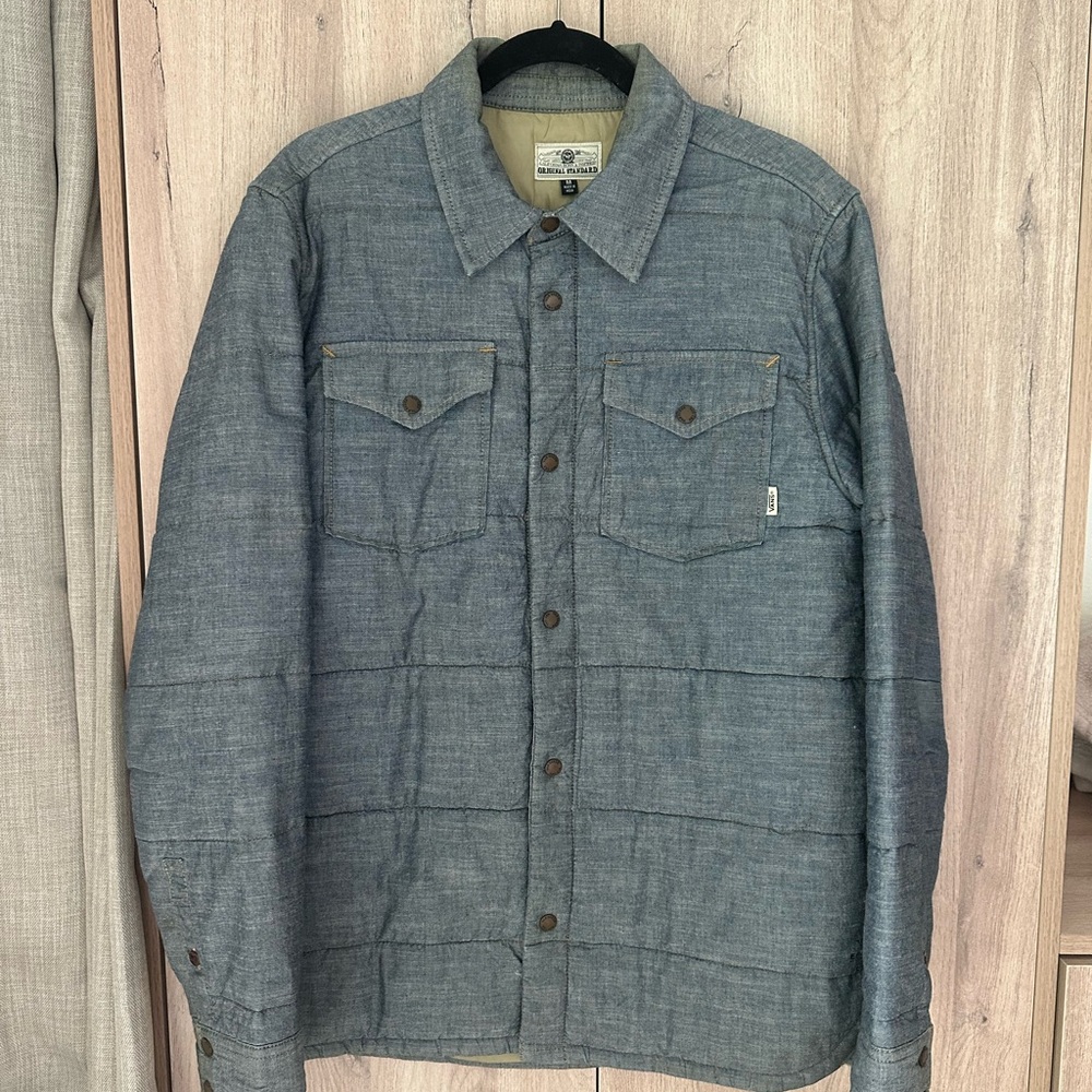Vans Men's Blue Denim lightly insulated snap front jacket